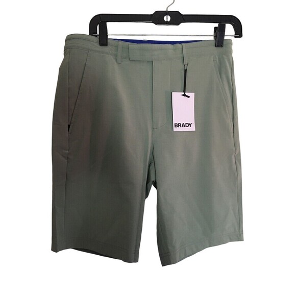 Tom Brady Brand Golf Shorts Men's Size 29 Sage Green Zip Hook & Eye - Picture 1 of 8